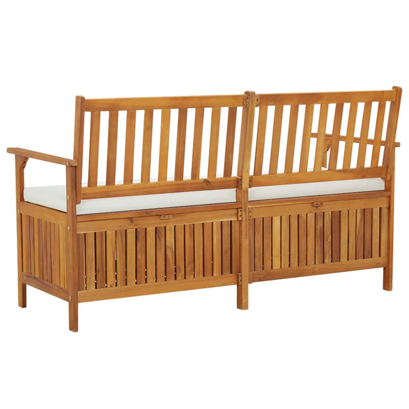 Banc d'extérieur brun moyen en bois d'acacia massif