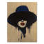 Dame au chapeau bleu I - Illustration de mode - Décoration murale, imprimée sur bois-768755017-768755021