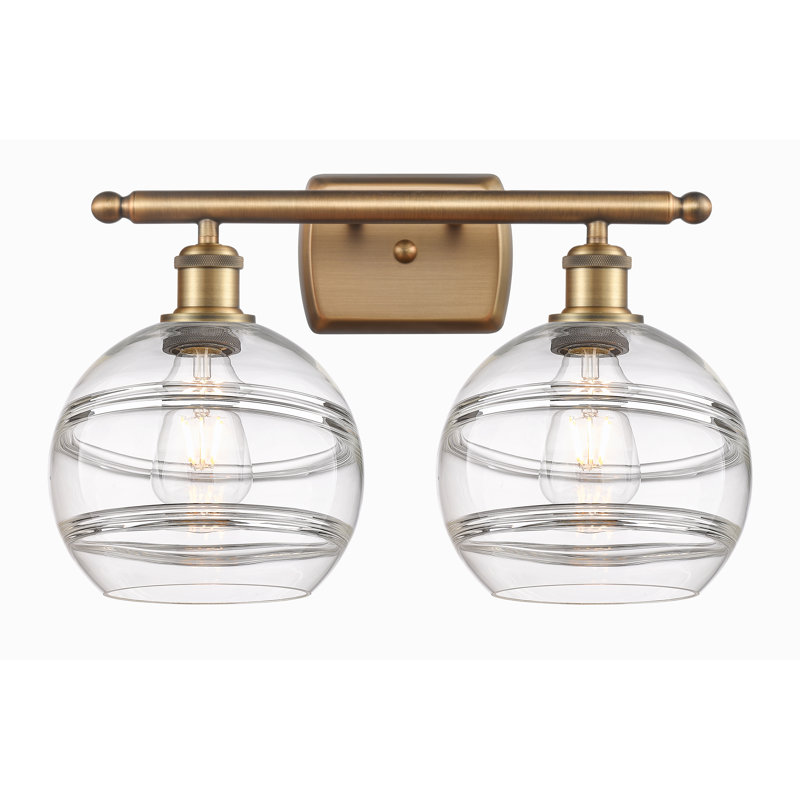 Bienes 2 - Light Dimmable Vanity Light, Clear, Brushed Brass
