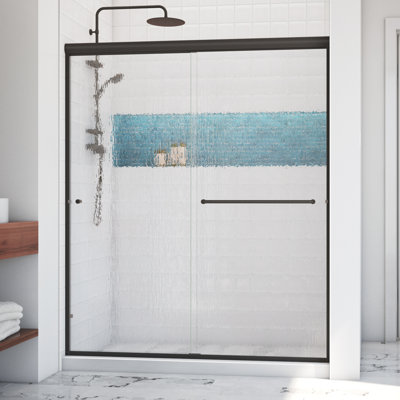 Leser 56" W x 60" H Semi-Frameless Shower Door