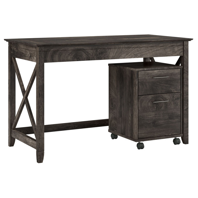 Bureau Ovia, Noyer blanc gris foncé / noyer blanc gris foncé
