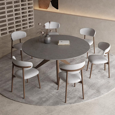 Modern wabi-Sabi round sintered stone dining table