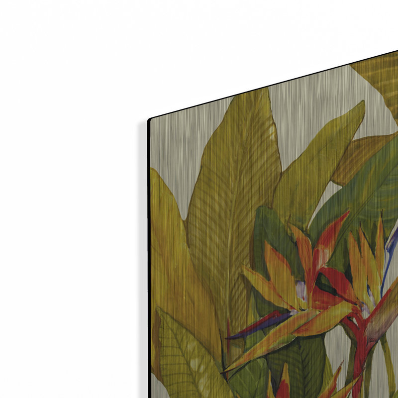 Art mural luxueux «Tropical Bird of Paradise» par Tim O'Toole, art mural en métal, H 24 po x l 16 po