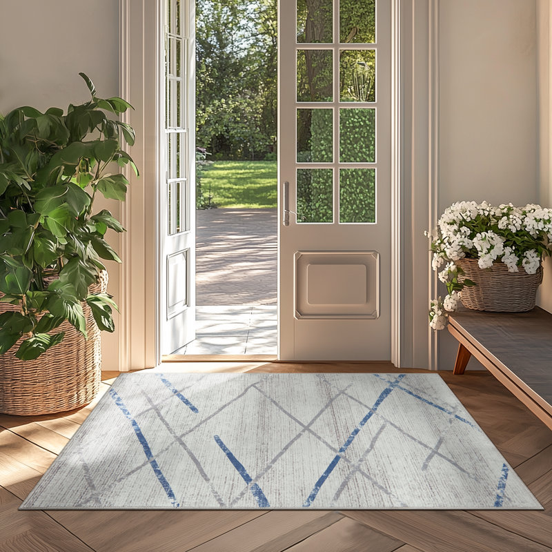 Sharenda Chenille Mashine Washable Vintage Indoor Arae Rug with Non-Slip Backing for Bedroom Living Room Kitchen Entryway