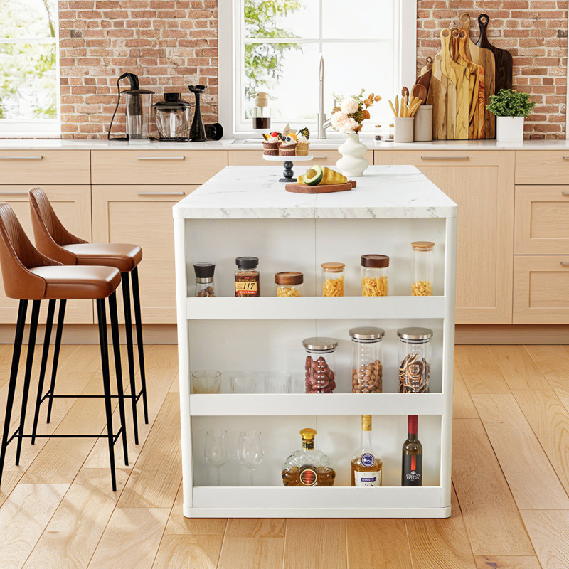Îlot de cuisine l 59,06 po, White