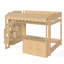 Lit mezzanine lit double au dessus d'un lit double avec escalier de rangement, lit mezzanine pour enfants en bois massif, comptoir de rangement