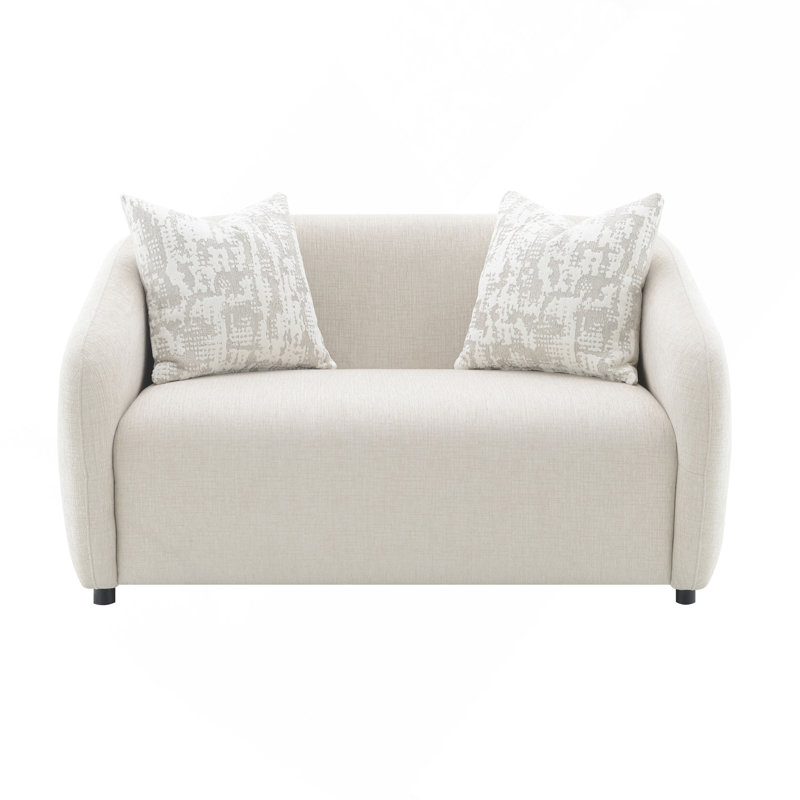 Causeuse en lin beige avec 3 coussins