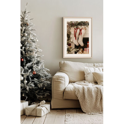 «Festive Christmas», peinture encadrée décorative de 13,0 po x 19,0 po | Cadre 100% bois massif (épaisseur: 0,8 pouce), œuvre d'art 100% MDF | Impression numérique pour des couleurs vives, décoration murale parfaite pour la maison et le bureau