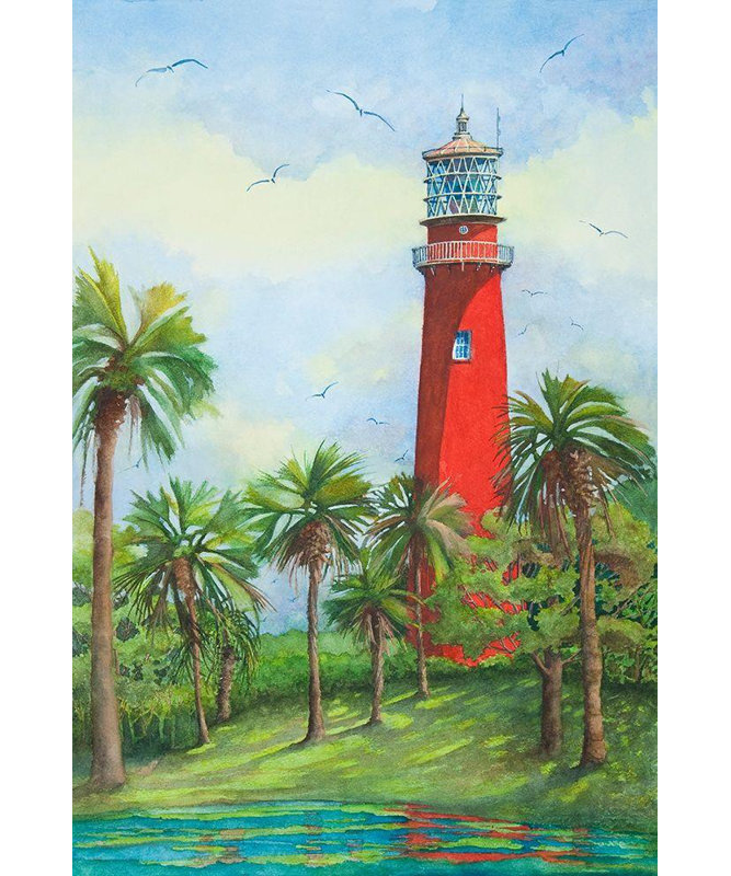 «Bay Isle Home ™ Rizzo», art sur toile tendue par Gene Gallery: nouveau phare de Jupiter, Floride, H 48 po x l 33 po