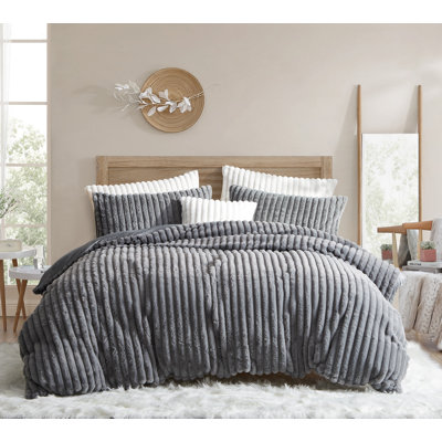 Ensemble de housse de couette rayée Winter Warm Fluffy