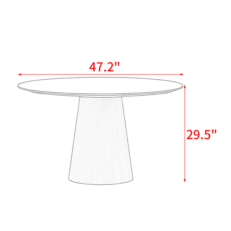 Nordic style solid wood table, 29.5"H x 47.2"L x 47.2"W