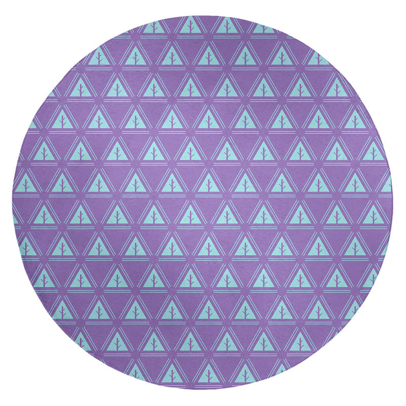 Chenille Geometric Indoor Rug, Round 5'