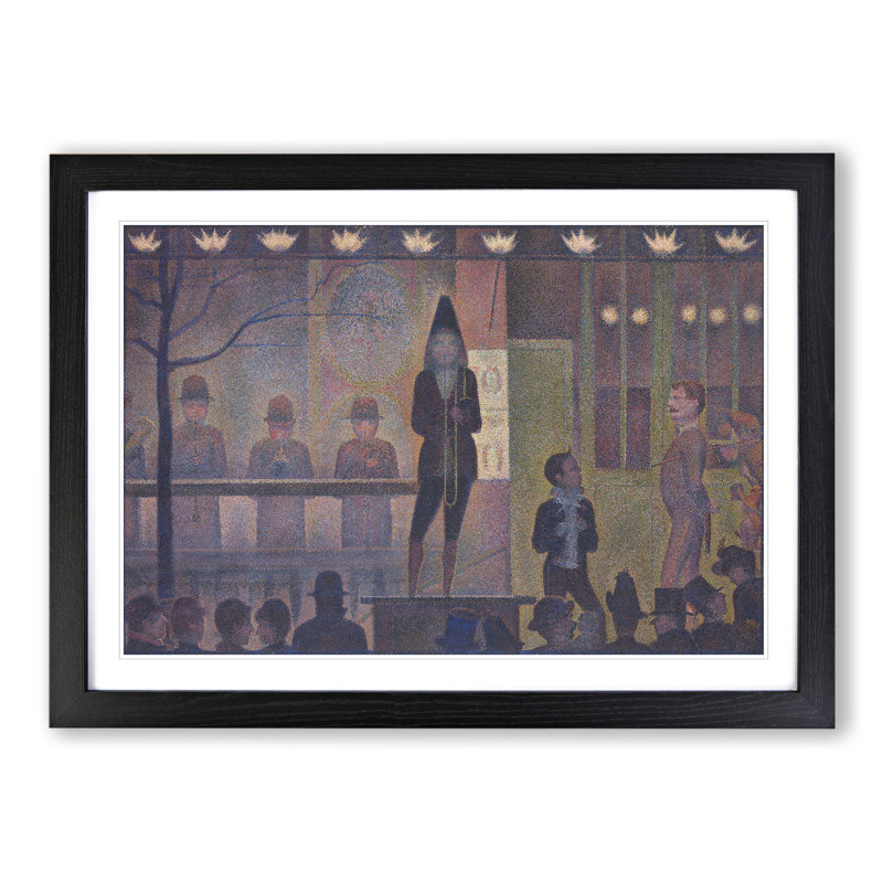 Circus Sideshow by Georges Seurat - Picture Frame Painting, Black Framed, 48cm H x 65cm W x 2cm D