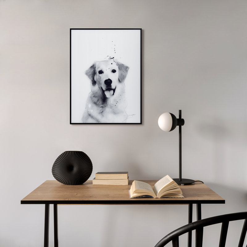 Golden Retriever par Jodi P. - Cadre photo, impression sur verre