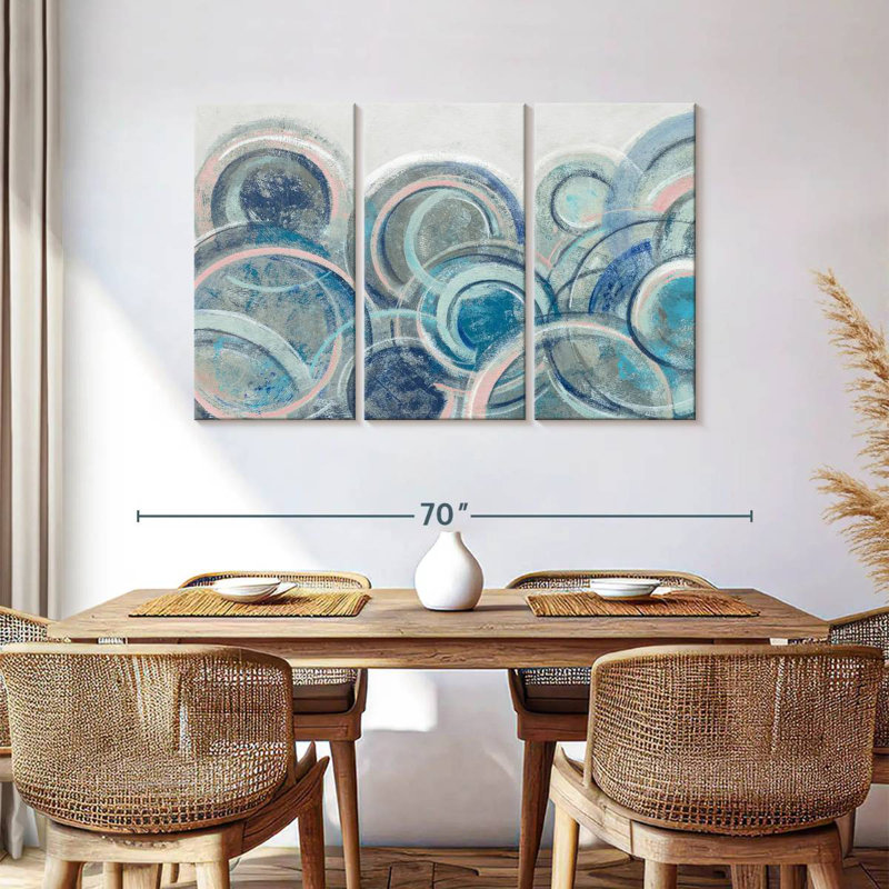 Avery Variation Blue Grey Pink, 36" H x 57" W