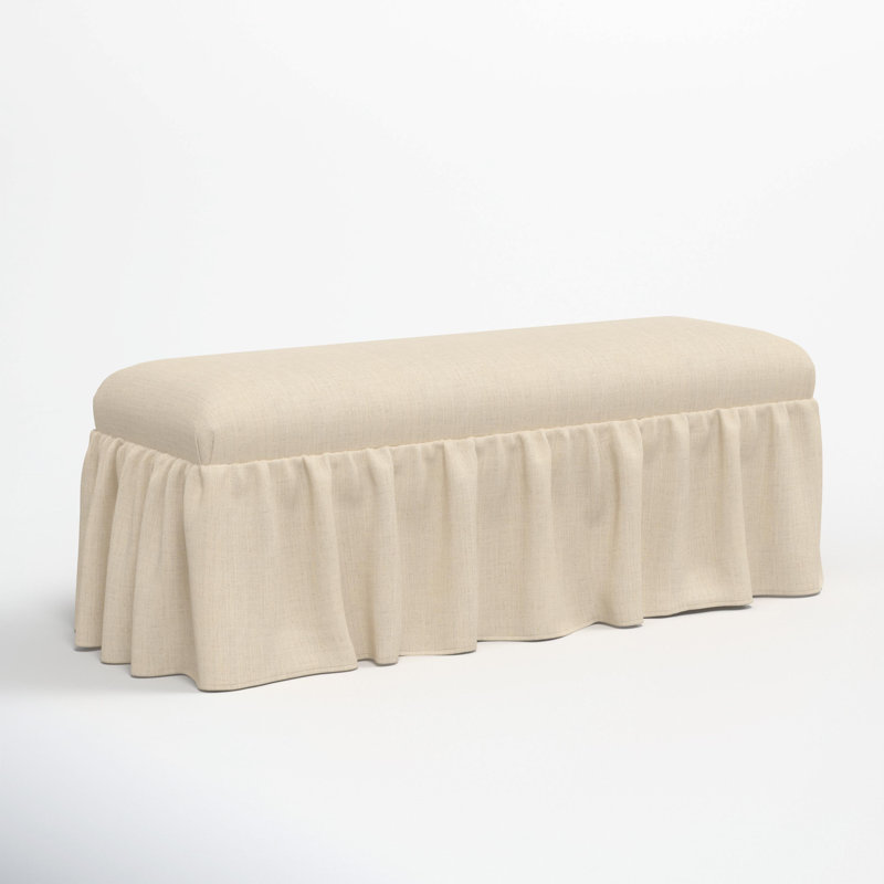 Nia Ruffle Dining Bench, Classic Linen Linen