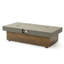 48-inch Iron Fire Pit Table with Wood Grain Surface