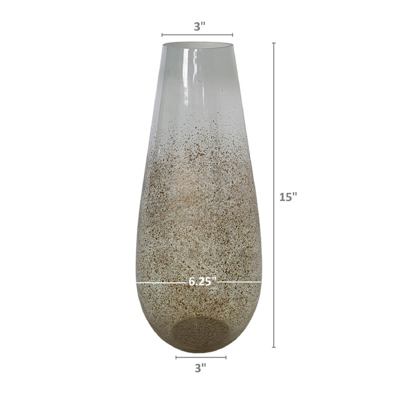 Kvido Glass Table Vase, 14.8" H x 6.3" W x 6.3" D