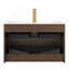 Meuble-lavabo 30 avec lavabo, armoire de rangement flottante en contreplaqué ultra rayé avec tiroirs, lavabo intégré en pierre frittée blanche, grain de bois pré-assemblé