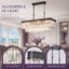 Lustre rectangulaire en cristal noir à 11 lumières de 34 pouces, suspension moderne à 2 niveaux K9-1315870895