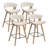 26.97" Boucle Upholstered Counter Stool With Wood Frame (Set of 4)-116571848