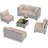 6 - Person Outdoor Patio Conversation Set with Cushions-195091162