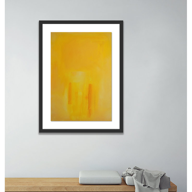 Figures In A Souk Yellow Print by Charles Stuart, Black, 48" H x 34" W x 2.5" D