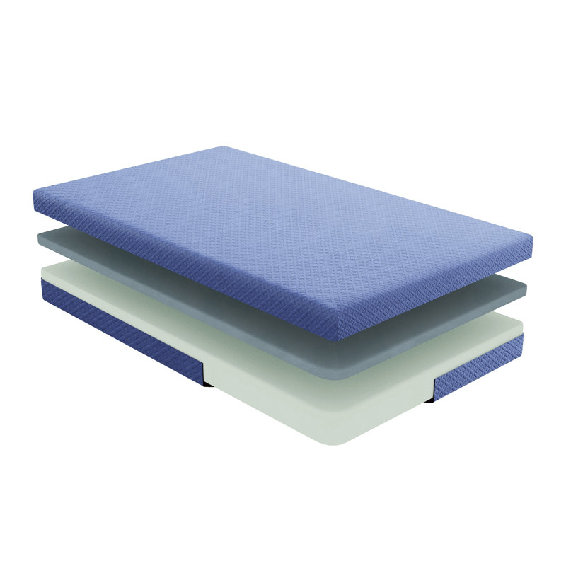 Ensemble de matelas et de coussin de 7 pouces pour matelas en mousse viscoélastique imprégnée de gel respirant, bleu, matelas dans une boîte
