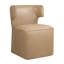 Chaise de salle à manger rembourrée Vivora en cuir avec roulettes (ensemble de 2)-1652142914