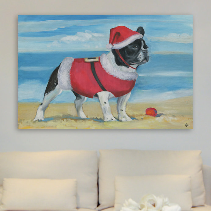 Santa At The Beach by Eyre Tarney - Wrapped Canvas Painting, 61cm H x 91cm W x 3.81cm D
