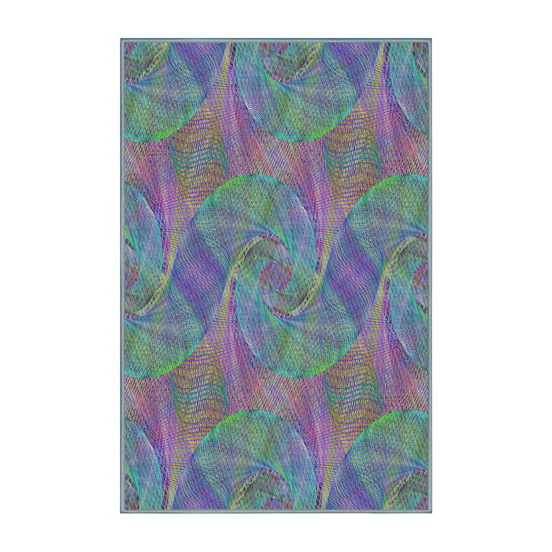 Vert Tapis décoratif, Rectangle 5 pi x 7 pi