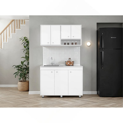 Kitchen Furniture Set with Dishwasher and Upper Storage