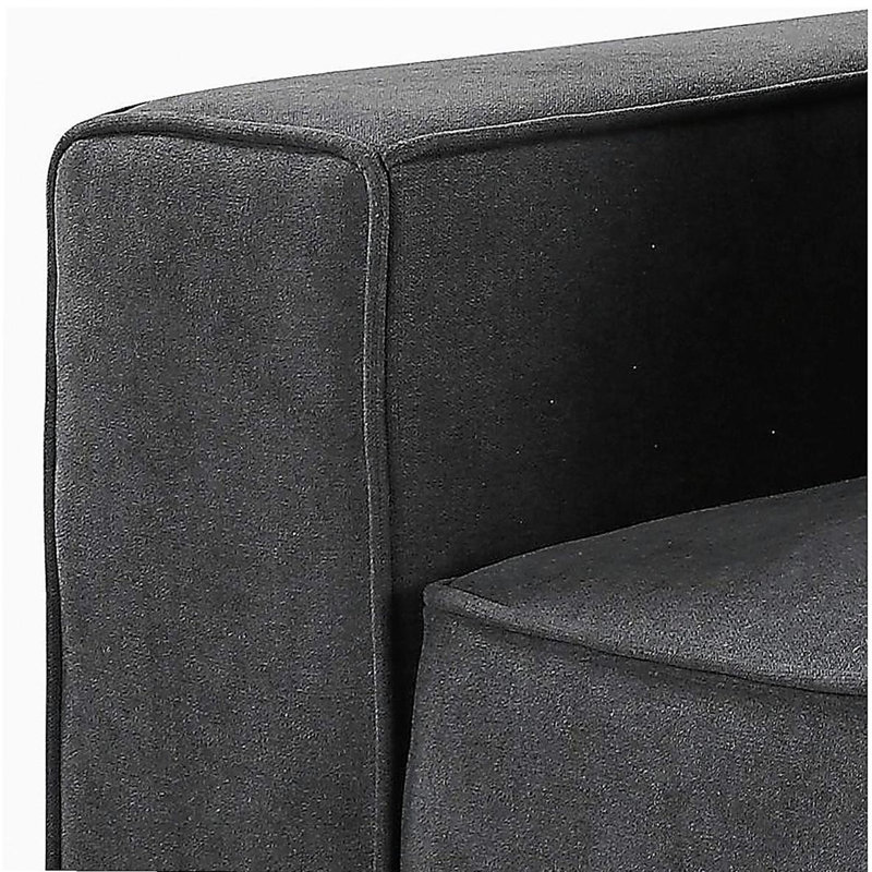 Fauteuil d'appoint gris à dossier gauche
