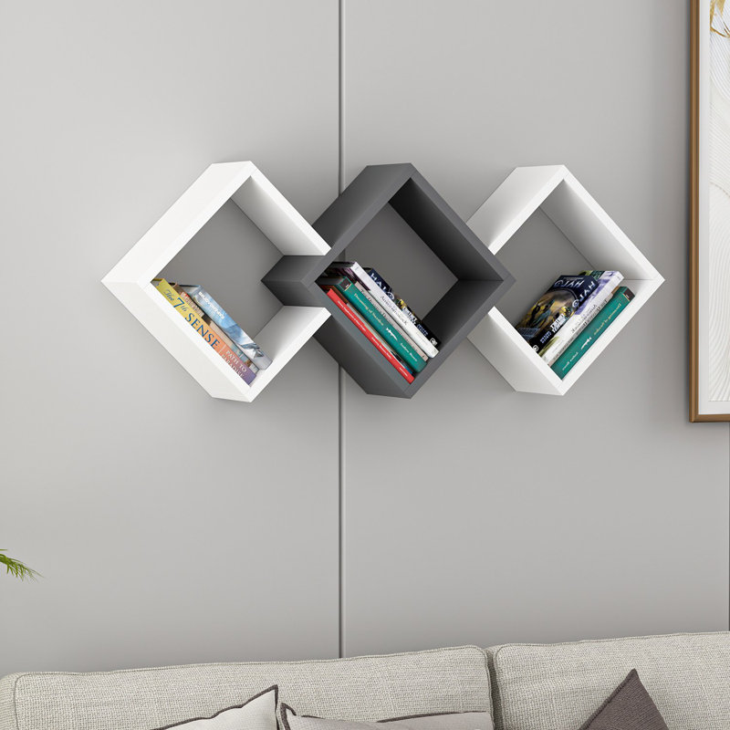 Locelso Floating Shelf, White/Grey
