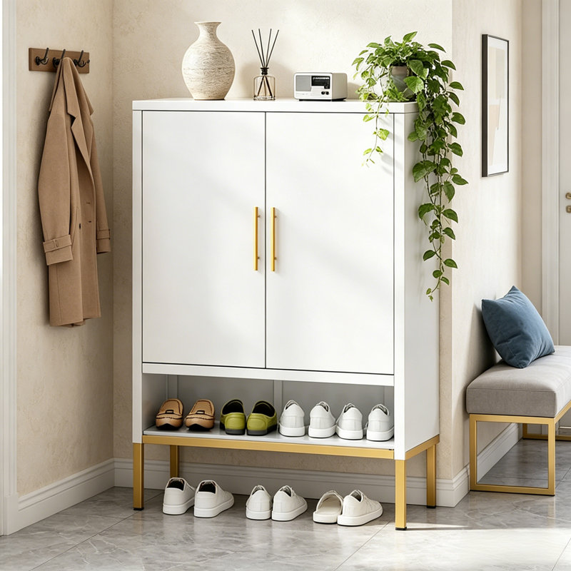 Armoire de rangement pour chaussures avec tablettes réglables