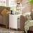 Tall Nightstand with Charging Station & LED Light, 4-Drawer Dresser Bedside End Table for Bedroom