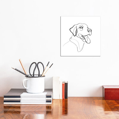Black and Brown Lab Dog 1 Piece Wrapped Canvas Wall Art