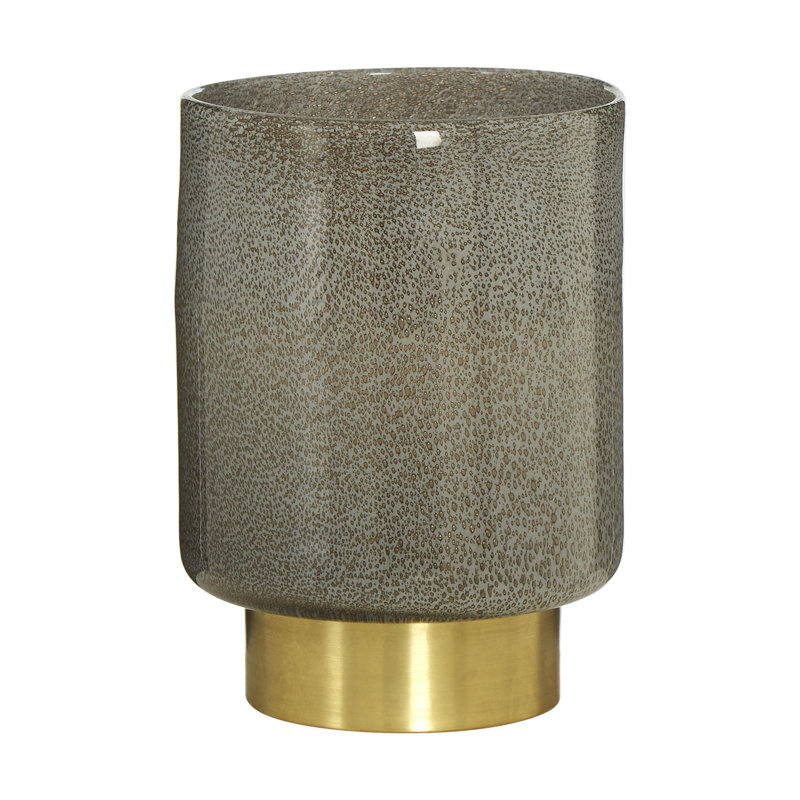 Bismarck Glass Table Vase, Grey/Gold, 26cm H x 18cm W x 18cm D