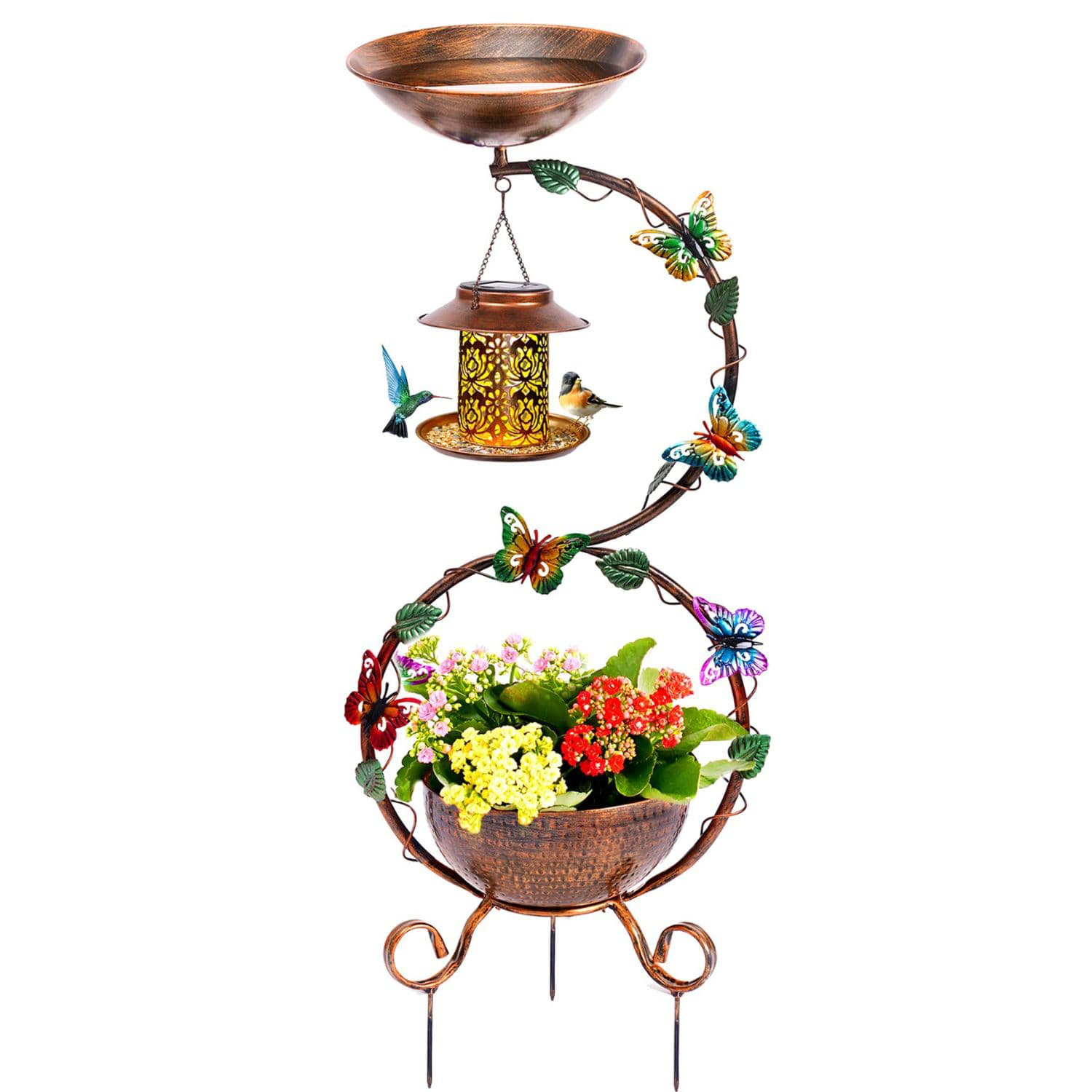 Red Barrel Studio 37.8" Bird Bath & Feeders Combo with Planter Wayfair