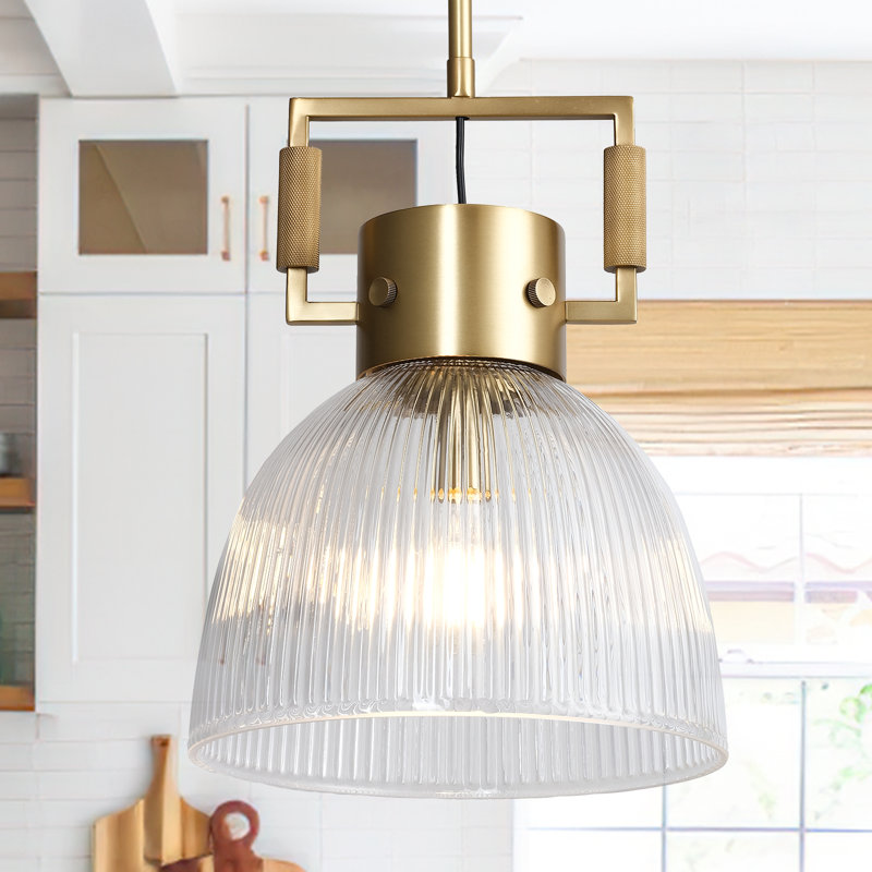 Durkin 1 - Light Dome Kitchen / Island Pendant Light Hanging Lamp, Brass