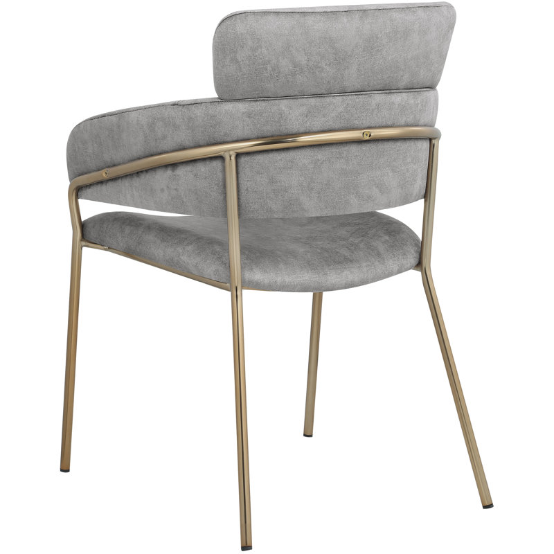 Chaise en velours Yara, Velours gris
