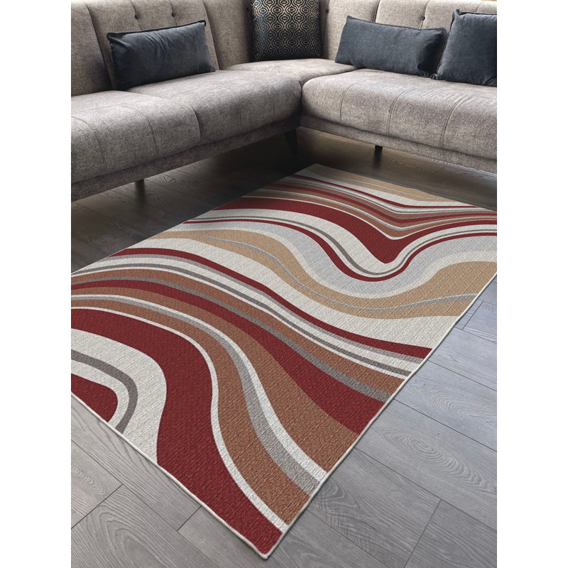 Tapis en coton Jaidyn, Tapis de couloir 3 pi 11 po x 13 pi 1 po