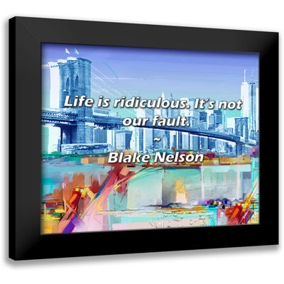Blake Nelson Quote: Life is ridiculous. It’s not our fault.