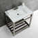 Ceramic Rectangular Console Bathroom Sink with Overflow