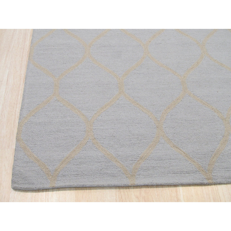 Hand Tufted Wool Area Rug in Gray