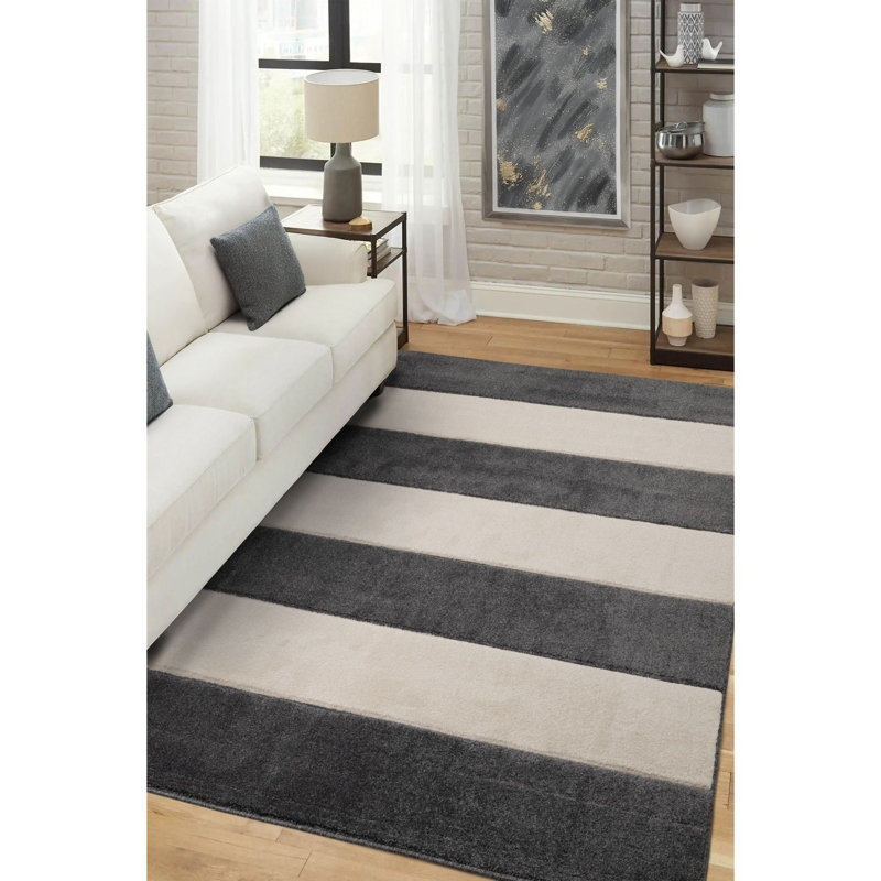 Striped Area Rug, Rectangle 160 x 230 cm