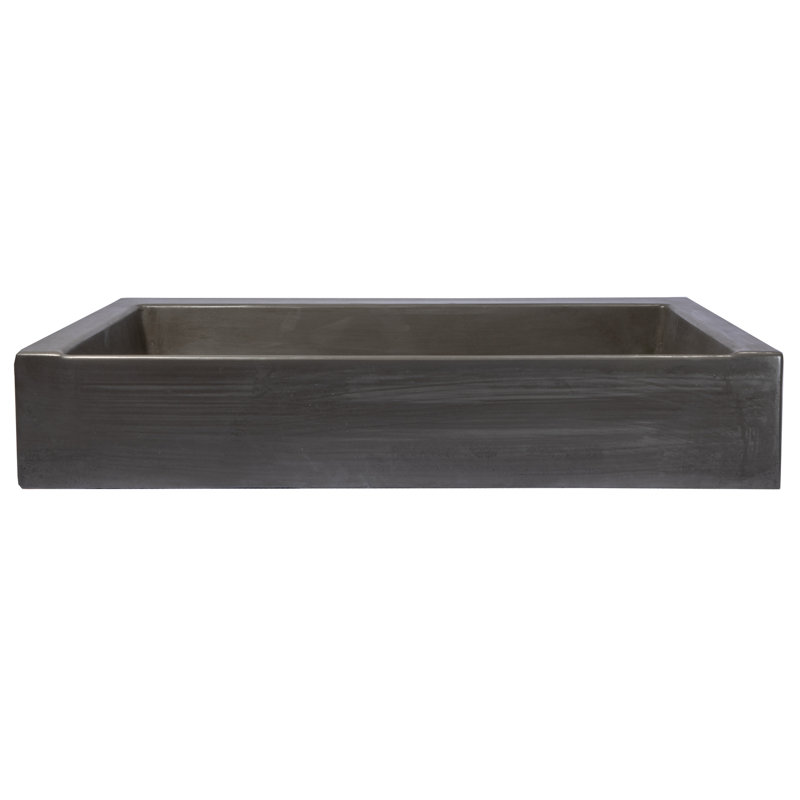 Eden Bath 15.2'' Concrete Rectangular Bathroom Sink, Dark Gray