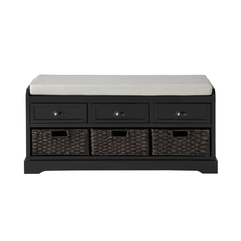 Banc de rangement avec tiroirs Gokey, Noir, noir, noir, noir