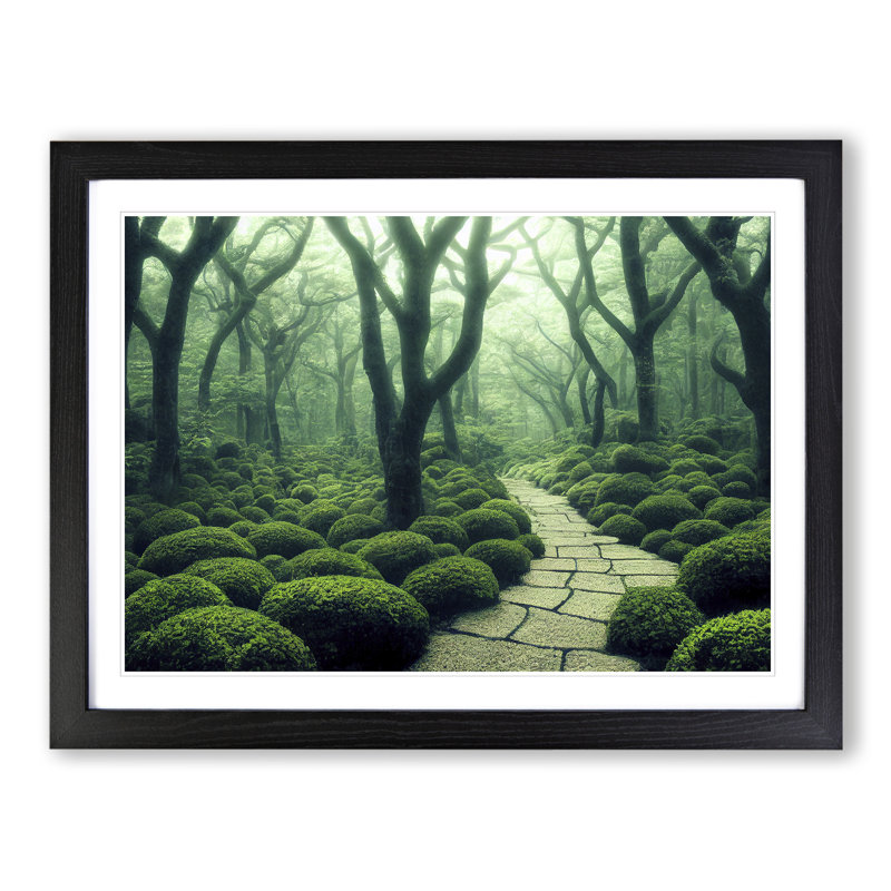 XH1022-596X An Effervescent Forest - Single Picture Frame Painting, Black
