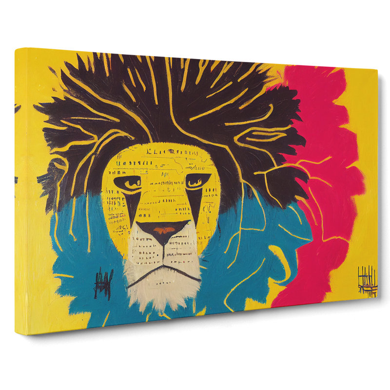 Lion Modern Art Abstract - Wrapped Canvas, 35cm H x 50cm W x 3cm D